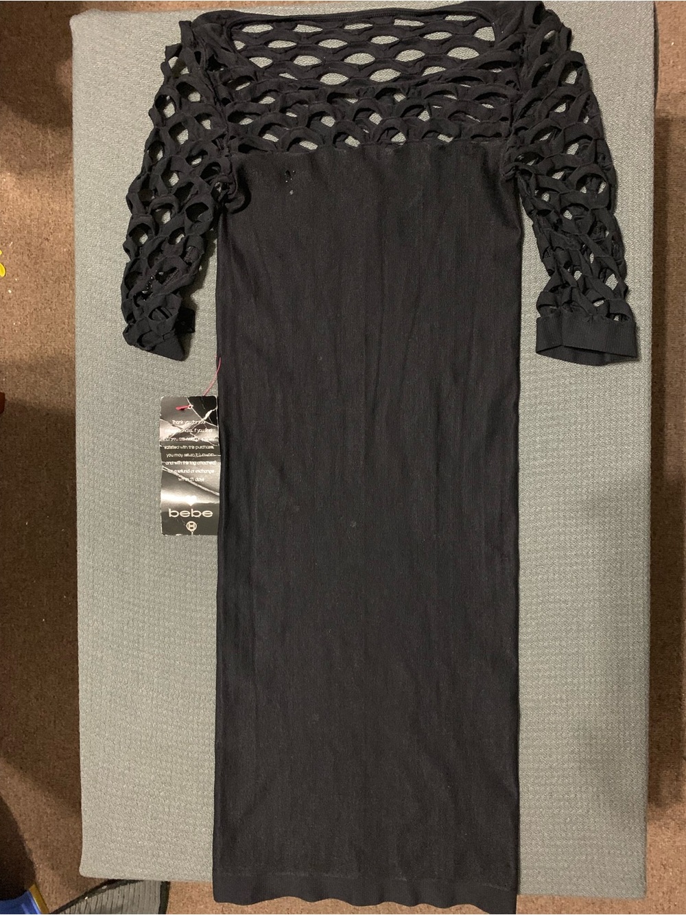bebe Black Cutout Knit Midi Dress
